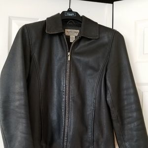 Leather Lambskin Jacket in Espresso, Size Medium